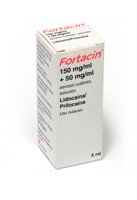 Fortacef Inj Fortacin 150 mg/ml + 50 mg/ml solução de spray de pele 1 garrafa 5 ml ...