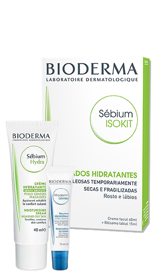 Bioderma Isokit Sébium Hydra + Atoderm Bálsamo Labial | A Tua Farmácia ...