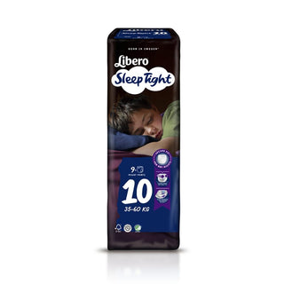 Libero 10 Sleep Tight Cuecas Absorventes para Noite 35-60 Kg