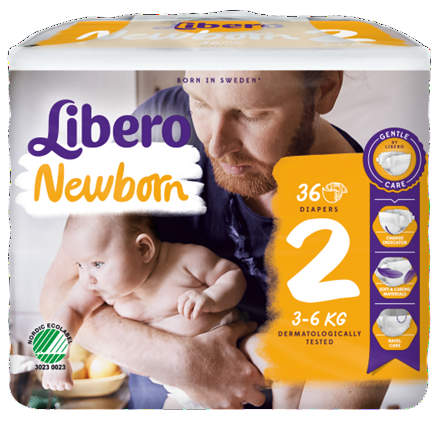 Libero Fralda Newborn (T2) x 6         (7.02€/pacote)