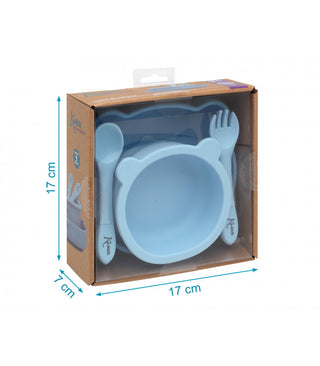 Kiokids Conjunto de Alimentação Silicone Azul