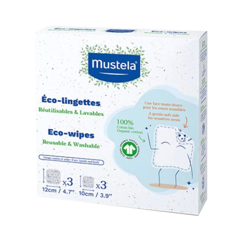 Mustela Bebé Kit Toalhetes Eco Reutilizáveis x 6 Unidades