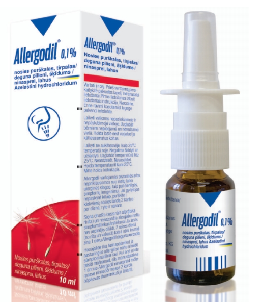 Allergodil, 1 mg/mL-10 mL x 1 sol pulv nasal