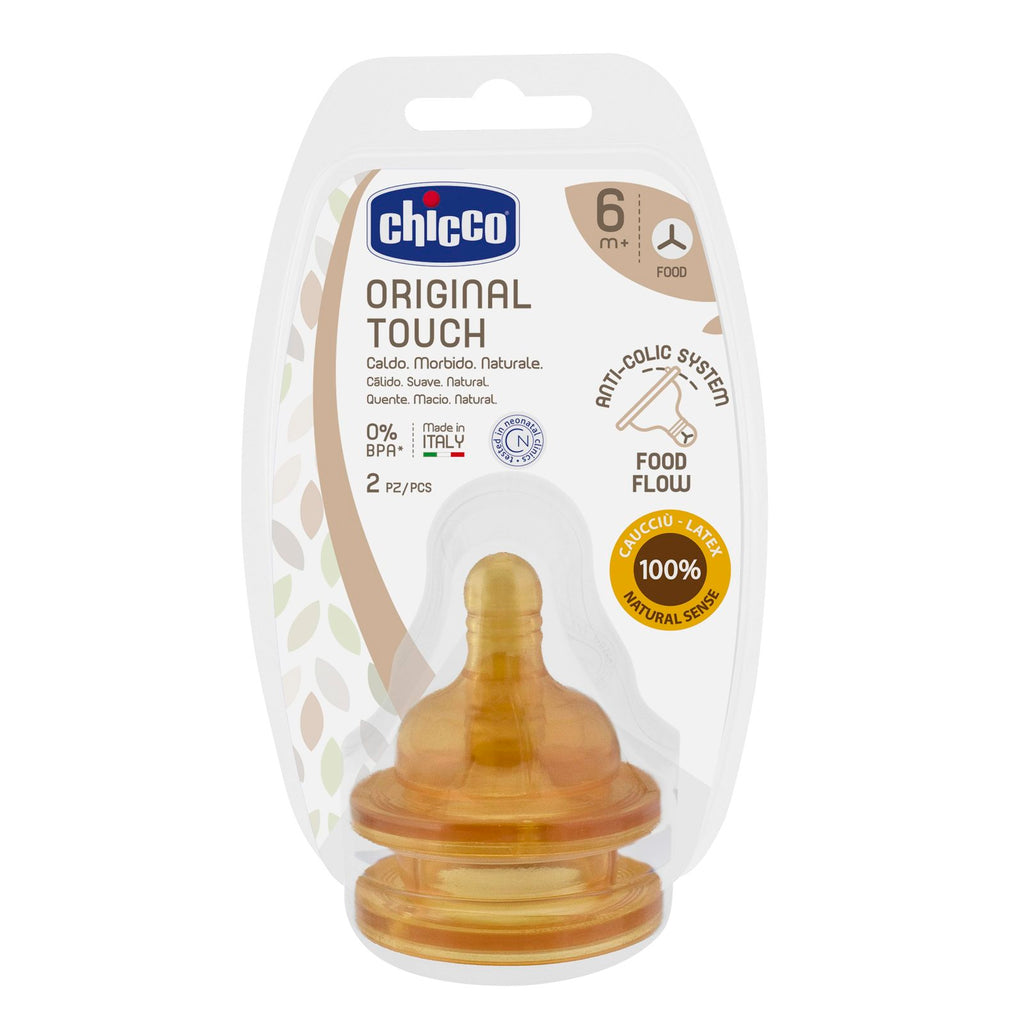Chicco Tetinas Original Touch Látex 6+ meses Fluxo Papa 2 unidades