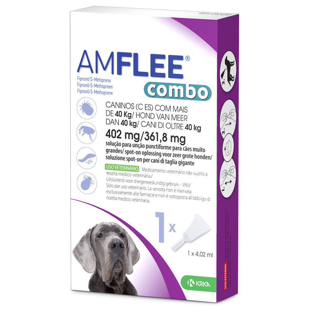 Amflee Combo Cão 40kg 402/361,8mg 1 pipeta