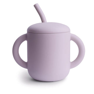 Mushie Copo Silicone com Palhinha - Soft Lilac